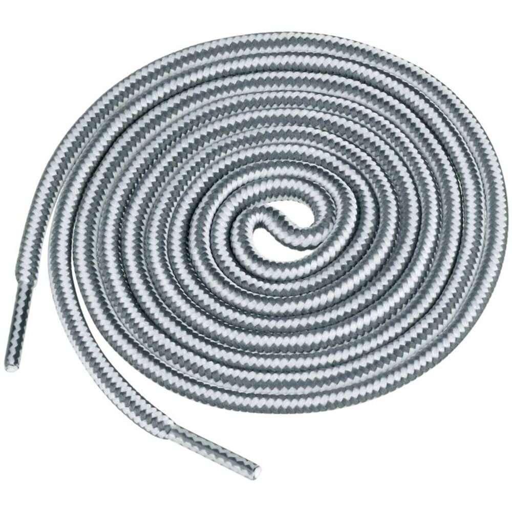 Round Shoe Lace Dual Colored Striped Shoestrings 1 Pair White Gray